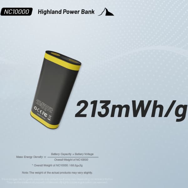 Highland Power Bank, 10000mAh kapacitet, tvåvägs snabbladdning,10000mAh, NC10000