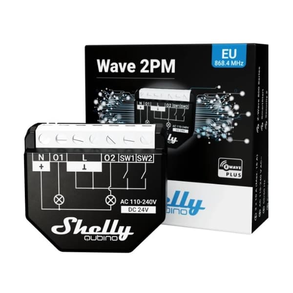 Wave fjernbetjeningsmodul Shelly Qubino 2PM (QBWAV2PM)