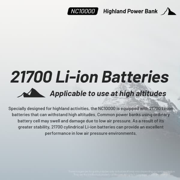 Highland Power Bank, 10000mAh kapacitet, tovejs hurtigopladning,10000mAh, NC10000