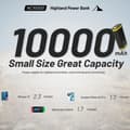 Miniatyrbillede 2 af 4: Highland Power Bank, 10000mAh kapacitet, tovejs hurtigopladning,10000mAh, NC10000