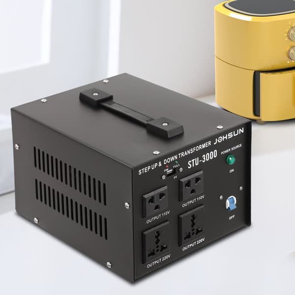 3000W Steg Upp & Ner Spänningstransformator, 5V USB-port, 110V/220V Utgång, Hållbar Metallkonstruktion