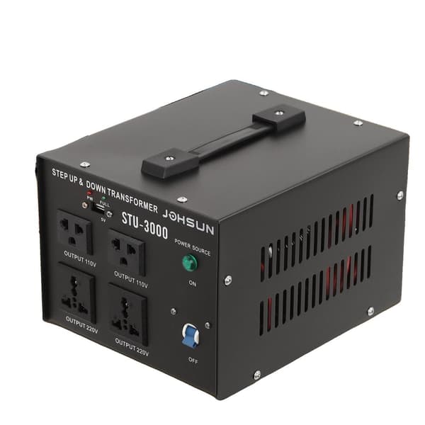 3000W Steg Upp & Ner Spänningstransformator, 5V USB-port, 110V/220V Utgång, Hållbar Metallkonstruktion