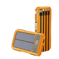 Pikkukuva 2 / 2: 10000mAh Aurinkopankki, Kaksois-USB-ulostulo, Sisäänrakennetut kaapelit,Oranssi, 10000mAh