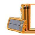 Pikkukuva 1 / 2: 10000mAh Aurinkopankki, Kaksois-USB-ulostulo, Sisäänrakennetut kaapelit,Oranssi, 10000mAh