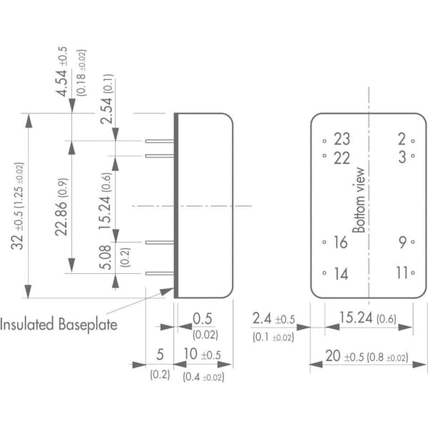 TracoPower TEN 5-2411 DC/DC-omvandlare kretskort 24 V/DC 5 V/DC 1 A 5 W Antal utgångar: 1 x Innehåll 1 st