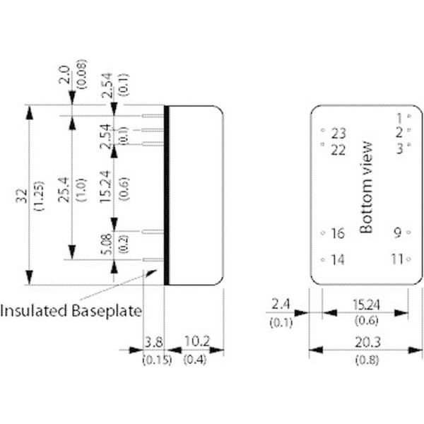 TracoPower TEN 8-2410WI DC/DC-omvandlare kretskort 24 V/DC 3.3 V/DC 2 A 8 W Antal utgångar: 1 x Innehåll 1 st