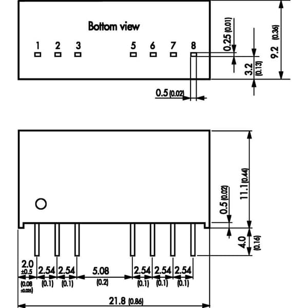 TracoPower TMR 4812 DC/DC-omvandlare kretskort 48 V/DC 12 V/DC 167 mA 2 W Antal utgångar: 1 x Innehåll 1 st