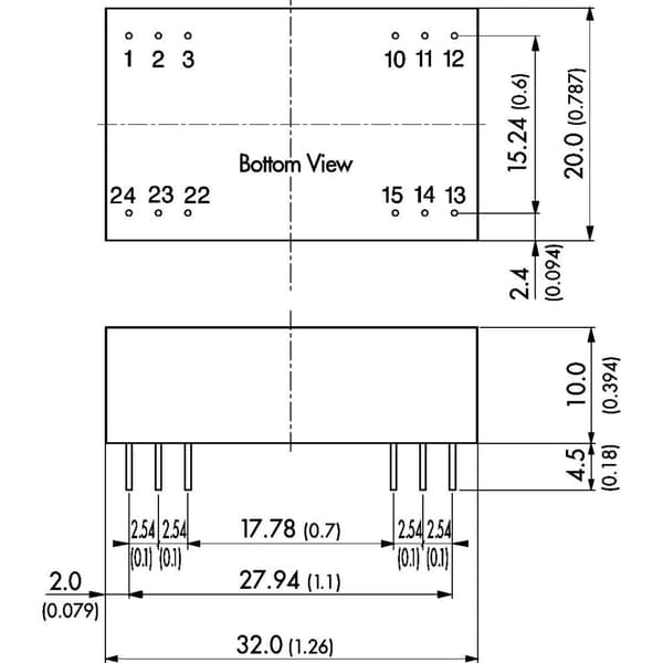 TracoPower TEL 3-1223 DC/DC-omvandlare kretskort 12 V/DC 15 V/DC, -15 V/DC 100 mA 3 W Antal utgångar: 2 x Innehåll 1 st