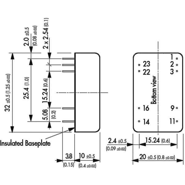 TracoPower TEN 8-4812 DC/DC-omvandlare kretskort 48 V/DC 12 V/DC 665 mA 8 W Antal utgångar: 1 x Innehåll 1 st