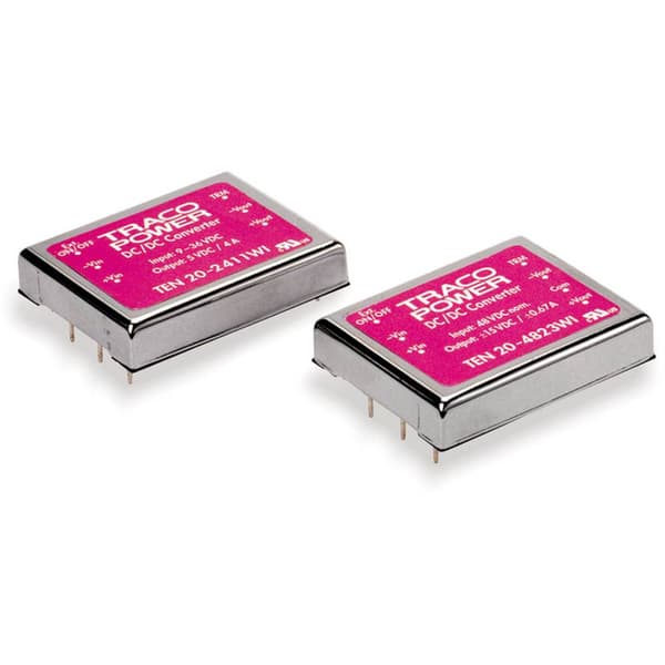 TracoPower TEN 20-2422WI DC/DC-omvandlare kretskort 24 V/DC 12 V/DC, -12 V/DC 835 mA 20 W Antal utgångar: 2 x Innehåll
