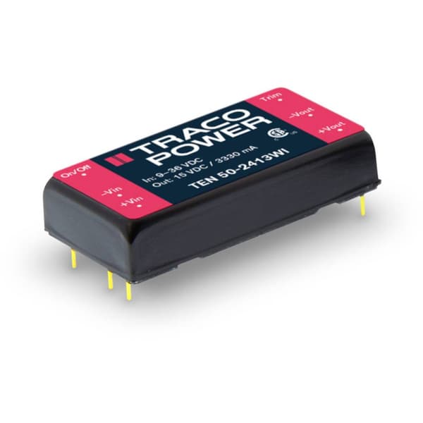 TracoPower TEN 50-2413WI DC/DC-omvandlare kretskort 24 V/DC 15 V/DC 3.33 A 50 W Antal utgångar: 1 x Innehåll 1 st