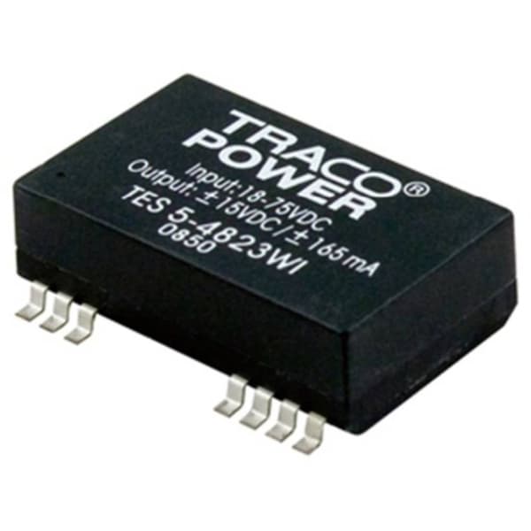 TracoPower TES 5-4823WI DC/DC-omvandlare SMD 48 V/DC 15 V/DC, -15 V/DC 165 mA 5 W Antal utgångar: 2 x Innehåll 1 st
