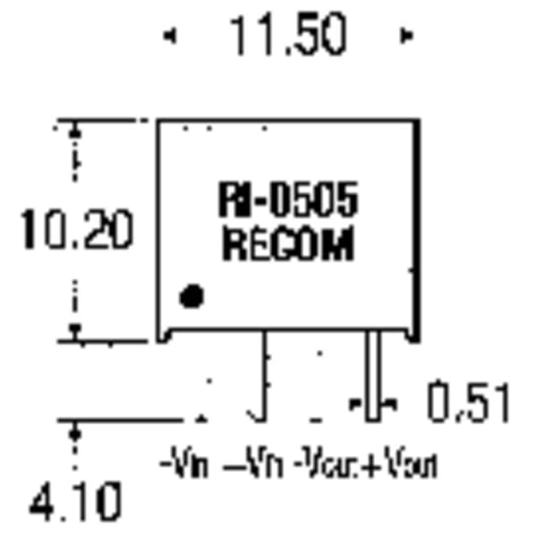 RECOM RI-0512S DC/DC-omvandlare kretskort 5 V/DC 12 V/DC 168 mA 2 W Antal utgångar: 1 x Innehåll 1 st