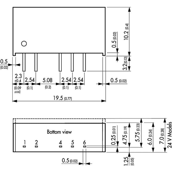 TracoPower TMA 0515D DC/DC-omvandlare kretskort 5 V/DC 15 V/DC, -15 V/DC 30 mA 1 W Antal utgångar: 2 x Innehåll 1 st