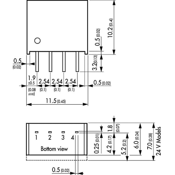 TracoPower TME 0515S DC/DC-omvandlare kretskort 5 V/DC 15 V/DC 65 mA 1 W Antal utgångar: 1 x Innehåll 1 st