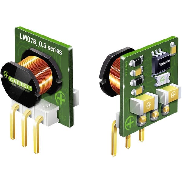 Gaptec 10070366 DC/DC-omvandlare kretskort 24 V/DC 12 V/DC 500 mA 6 W Antal utgångar: 1 x Innehåll 1 st