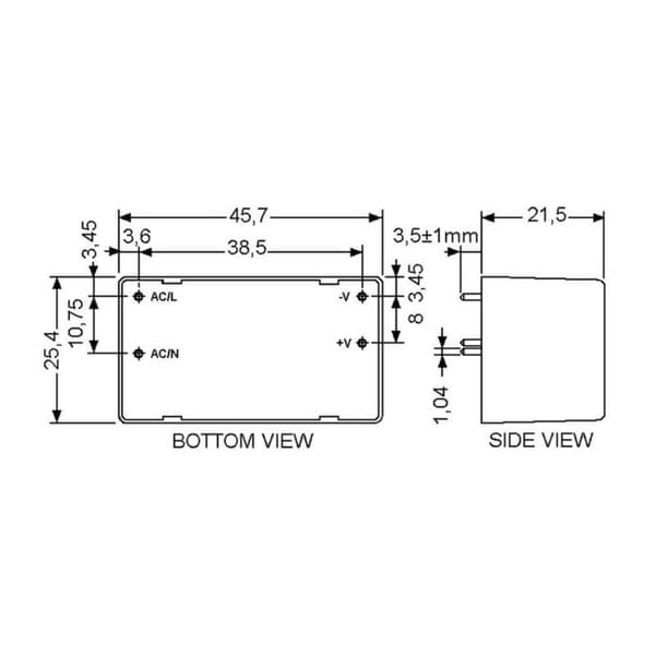 MW Mean Well MPM-10-5 AC/DV-nätdel för kretskort 5 V/DC 2 A