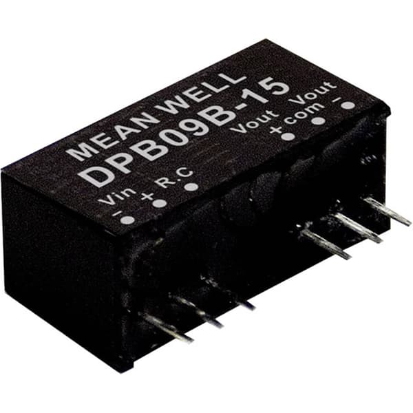 MW Mean Well DPB09A-15 DC/DC-omvandlar-modul 300 mA 9 W Antal utgångar: 2 x Innehåll 1 st