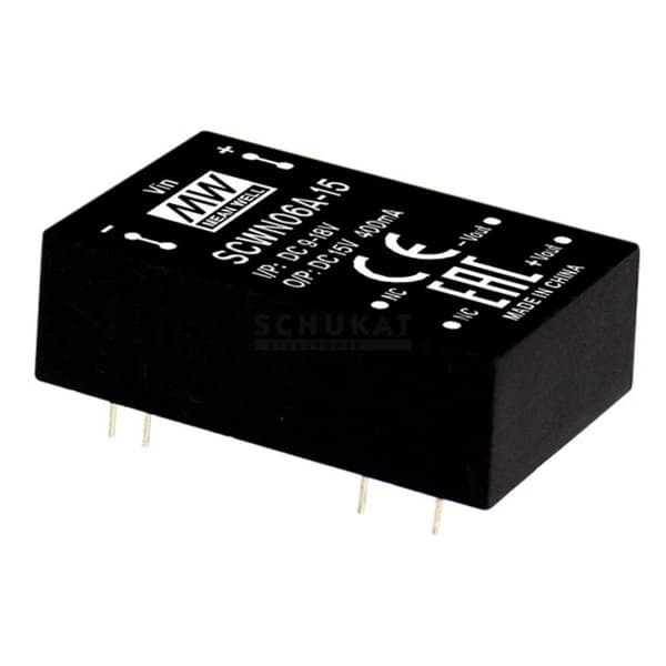 MW Mean Well SCWN06B-12 DC/DC-omvandlar-modul 500 mA 6 W Antal utgångar: 1 x Innehåll 1 st