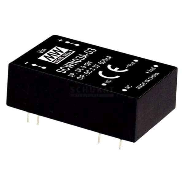 MW Mean Well SCWN03C-15 DC/DC-omvandlar-modul 200 mA 3 W Antal utgångar: 1 x Innehåll 1 st