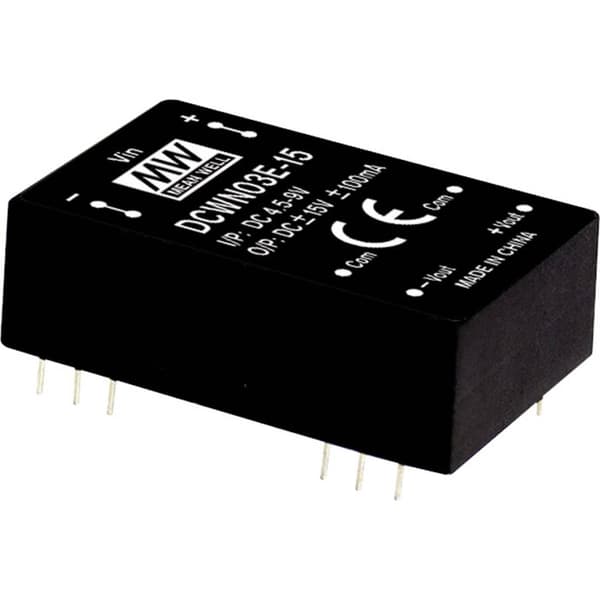 MW Mean Well DCWN03E-15 DC/DC-omvandlar-modul 100 mA 3 W Antal utgångar: 2 x Innehåll 1 st
