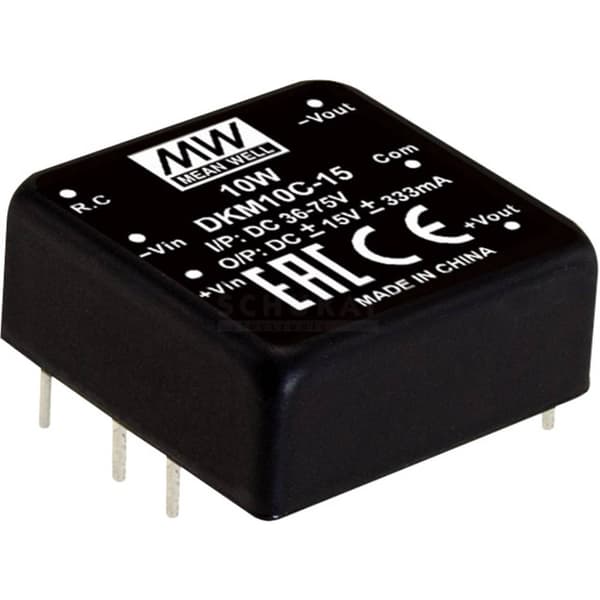 MW Mean Well DKM10E-15 DC/DC-omvandlar-modul 333 mA 10 W Antal utgångar: 2 x Innehåll 1 st
