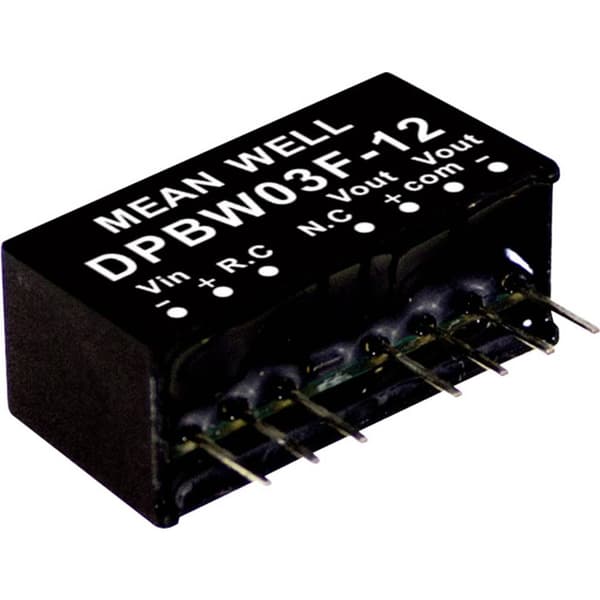 MW Mean Well DPBW03G-15 DC/DC-omvandlar-modul 100 mA 3 W Antal utgångar: 2 x Innehåll 1 st
