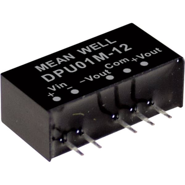 MW Mean Well DPU01N-12 DC/DC-omvandlar-modul 42 mA 1 W Antal utgångar: 2 x Innehåll 1 st