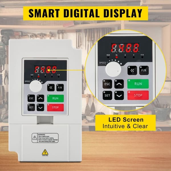 3KW 4HP VFD frekvensomriktare, intelligent digital display, kraftfull och stabil prestanda, låg brusdrift, effektiv värmeavledning