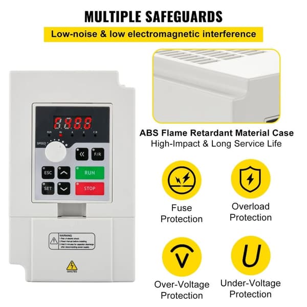 3KW 4HP VFD frekvensomriktare, intelligent digital display, kraftfull och stabil prestanda, låg brusdrift, effektiv värmeavledning