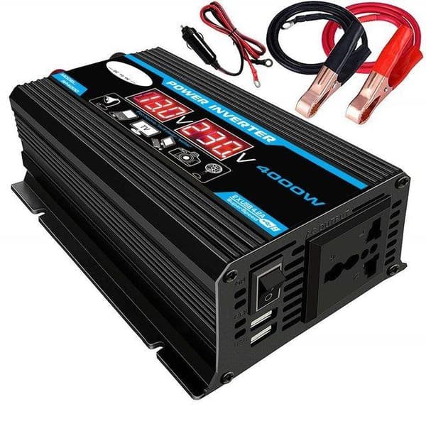 300W 12V till 220V bil strömriktare med dubbel USB/dubbel digital display, modifierad sinusvåg, multipelskydd