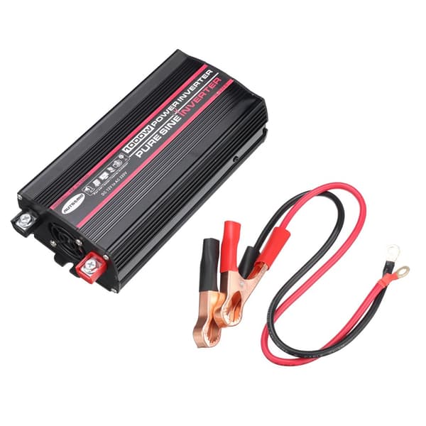 12V till 220V omvandlare 1000W Pure Sine Wave Power Inverter Dubbel USB LED-skärm