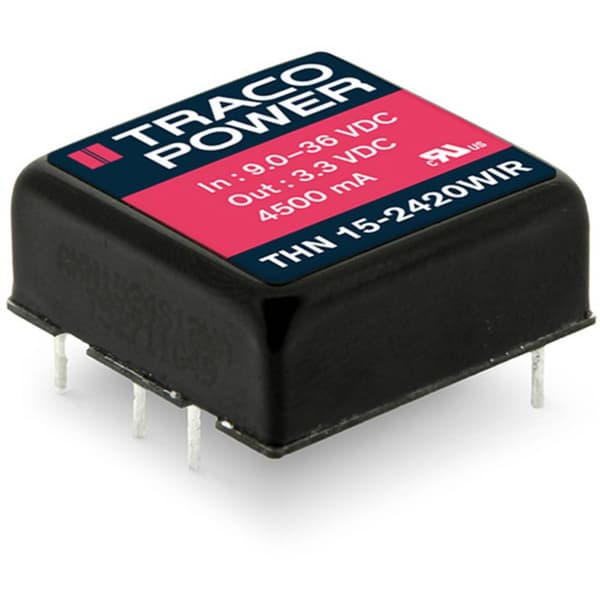 TracoPower DC/DC-omvandlare kretskort 24 V/DC +24 V/DC, -24 V/DC 315 mA 15 W Antal utgångar: 2 x Innehåll 10 st