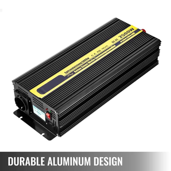 2500W DC12V-AC230V ren sinusvåg solomriktare med fjärrkontroll, LCD-skärm, höghastighets dubbla kylfläktar, flera säkerhetsskydd