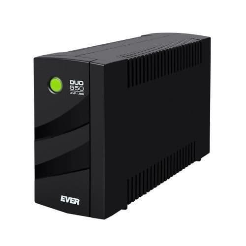 EVER DUO 550 AVR USB LINE INTERAKTIVITET 550 VA 330 W 4 UTGÅNG(AR) C Svart