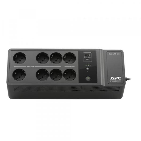 apc apc back-ups 850va 230v usb typ-c och en laddningsportar svart svart Svart Svart
