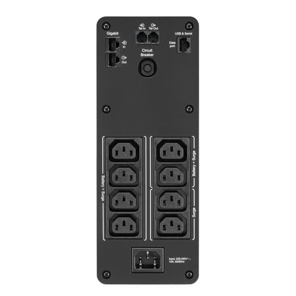 UPS - APC - BR 1200VA - 720W - 8 utgångar AC - Oavbruten strömförsörjning Svart