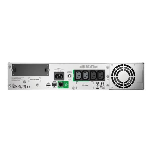 APC Smart-UPS SMT 1500VA Rack - 230V enfas linje-interaktiv UPS (USB / Seriell / SmartSlot) - 2U Rack - Tillverkare: APC - Co Svart