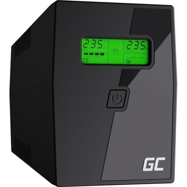 Green Cell Inverter - UPS USV 800VA (480W) - Line-Interactive AVR - AGM-batterier - USB/RJ11 Svart