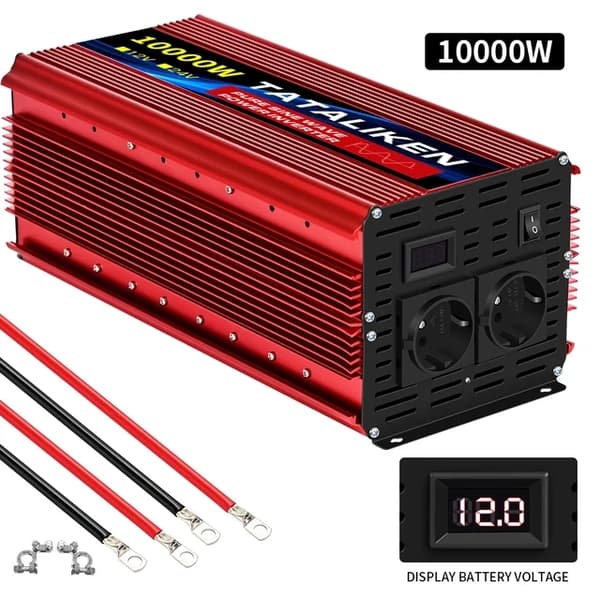 Virtalähteensuuntaaja, 12000W puhdas siniaalto, yleispistoke, 8000W, 12V50HZ, 220V-240V