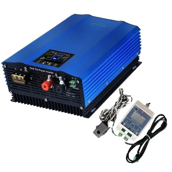 Nettilslutningsinverter, 1000W Batteriafladning, Begrænser Sensor, 1000W med begrænser, PV 26-48V Bat 24V, 220V 1000W with limiter
