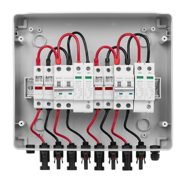 MSW Överspänningsskydd för solceller - Typ 2 - 2 ingångar / 2 utgångar - 1000 V - IP65