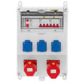 Miniatyrbild 2 av 4: MSWByggcentral - 3 Schuko-uttag - 2 CEE-uttag - FI-skyddsbrytare - 2 dvärgbrytare