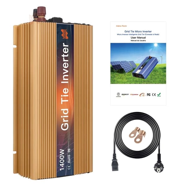 Solceller på nätet Microinverter, MPPT-teknik, Bred spänningsområde, 1400W, 120V (90-140VAC), 18V (10,5-30VDC)