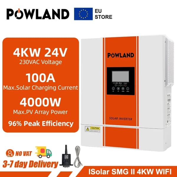 Solomvandlare, Hybridfunktionalitet, MPPT-laddningskontroll, ISolar-SMG-II-4KW-WIFI