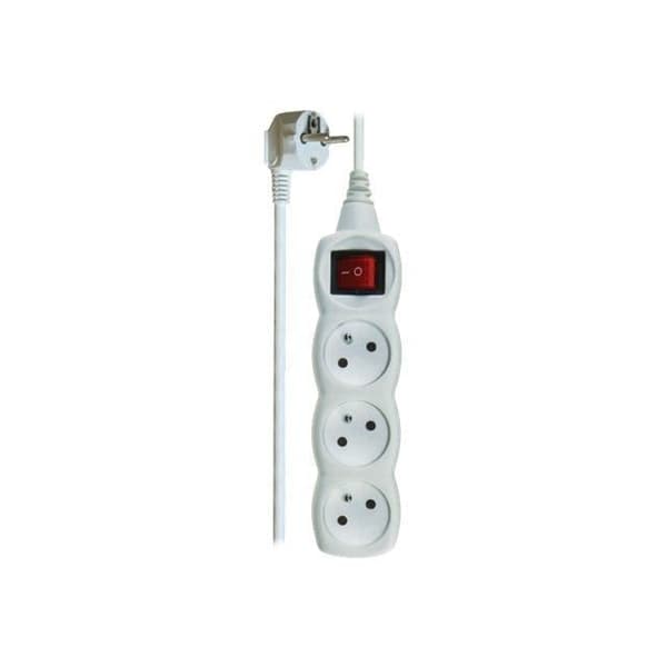 EMOS P1313 extern strömbrytare - AC 250 V - 3 utgångskontakter - Frankrike - vit