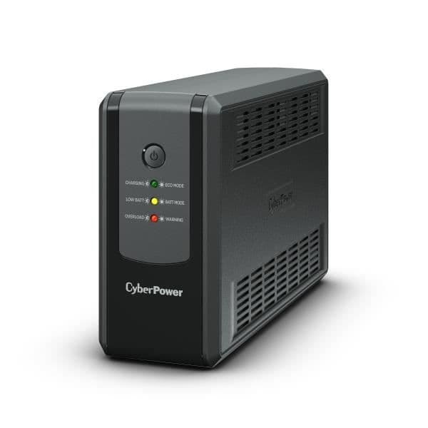 CyberPower UT650EG-FR avbrottsfri strömförsörjning - 650 VA - Typ E - 3 uttag - Svart, Grå Svart, Grå