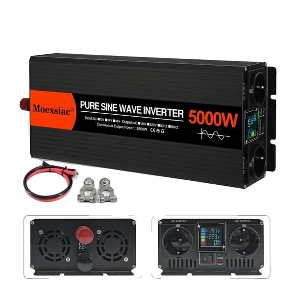 Puhtaat siniaaltoinvertterit, useita suojauksia, korkea hyötysuhde.,4000W (Arvioitu 2000W), 12V, 220V 50Hz 5000W (Rated 2500W)