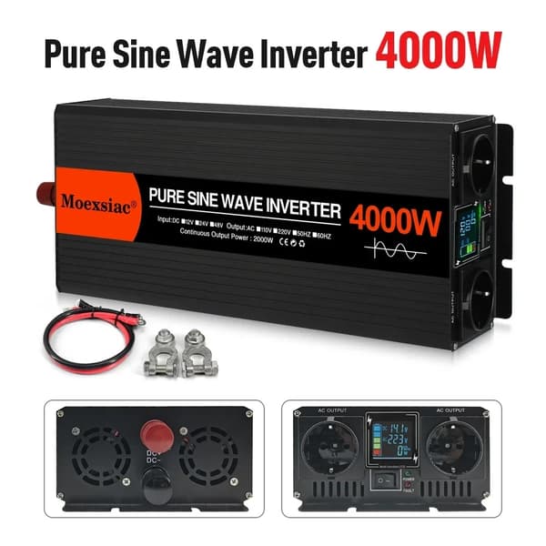 Puhtaat siniaaltoinvertterit, useita suojauksia, korkea hyötysuhde.,4000W (Arvioitu 2000W), 12V, 220V 50Hz