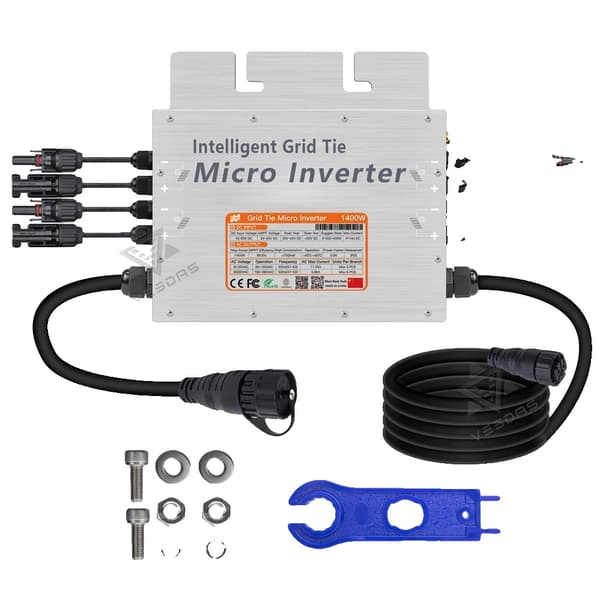 Solcellsnät Grid Tie Micro Inverter, 1200W Utgång, 95% Effektivitet,700W, 80-280VAC Automatisk Matchning, 18-50VDC